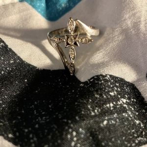 Silver cross ring